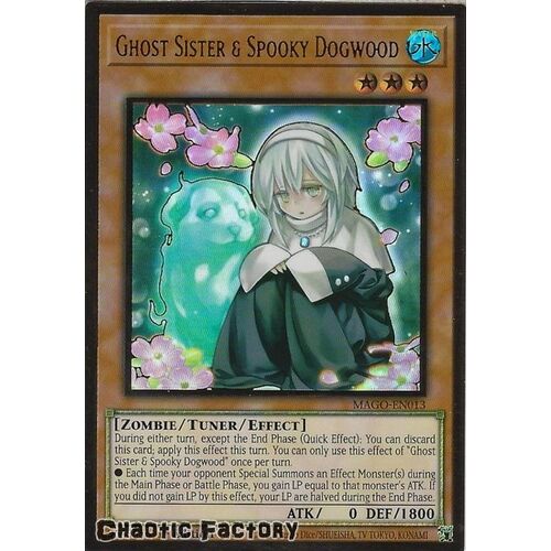 MAGO-EN013 Ghost Sister & Spooky Dogwood Premium Gold Rare 1st Edition NM