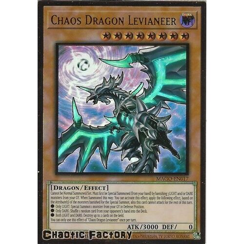MAGO-EN017 Chaos Dragon Levianeer Alternate Art Premium Gold Rare 1st Edition NM