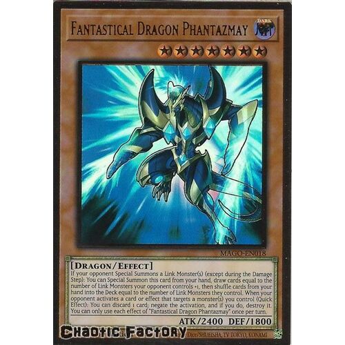 MAGO-EN018 Fantastical Dragon Phantazmay Alternate Art Premium Gold Rare 1st Edition NM