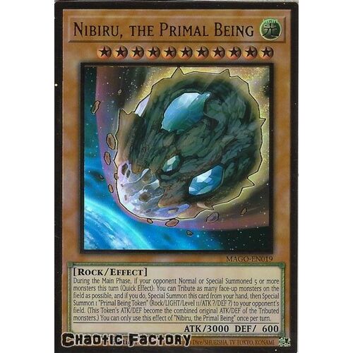 MAGO-EN019 Nibiru, the Primal Being Premium Gold Rare 1st Edition NM
