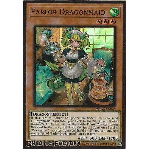 MAGO-EN023 Parlor Dragonmaid Premium Gold Rare 1st Edition NM