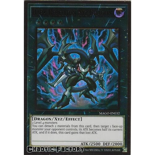 MAGO-EN032 Dark Rebellion Xyz Dragon Premium Gold Rare 1st Edition NM
