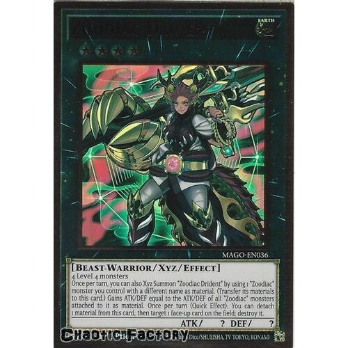 MAGO-EN036 Zoodiac Drident Premium Gold Rare 1st Edition NM