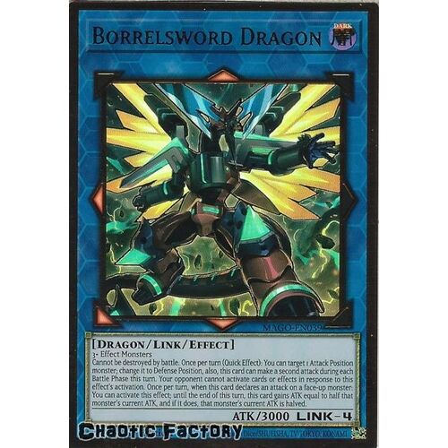 MAGO-EN039 Borrelsword Dragon Alternate Art Premium Gold Rare 1st Edition NM
