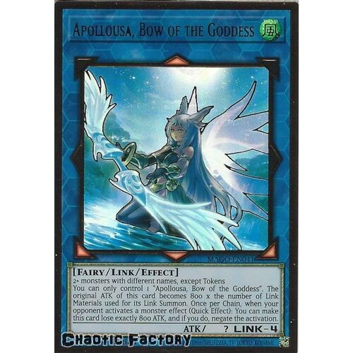 MAGO-EN041 Apollousa, Bow of the Goddess Alternate Art Premium Gold Rare 1st Edition NM