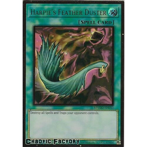 MAGO-EN042 Harpie's Feather Duster Premium Gold Rare 1st Edition NM