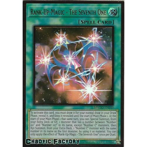 MAGO-EN049 Rank-Up-Magic - The Seventh One Premium Gold Rare 1st Edition NM