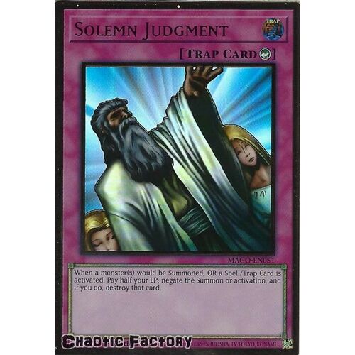 MAGO-EN051 Solemn Judgment Premium Gold Rare 1st Edition NM