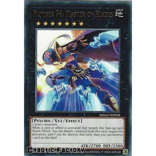 MAGO-EN058 Number 74: Master of Blades Rare 1st Edition NM