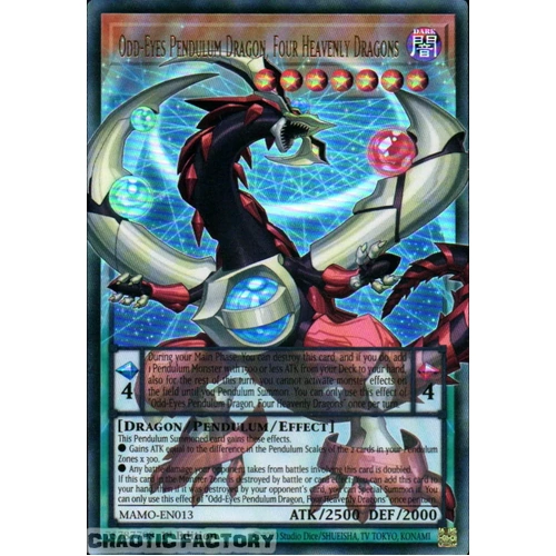 MAMO-EN013 Odd-Eyes Pendulum Dragon, Four Heavenly Dragons OVERFRAME Ultra Rare 1st Edition NM