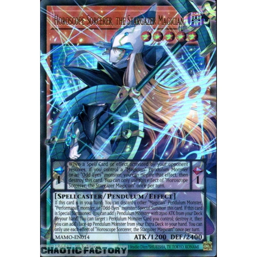 MAMO-EN014 Horoscope Sorcerer, the Stargazer Magician OVERFRAME Ultra Rare 1st Edition NM