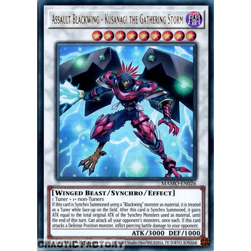 MAMO-EN026 Assault Blackwing - Kusanagi the Gathering Storm Ultra Rare 1st Edition NM