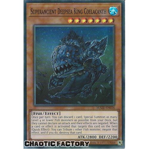 MAZE-EN036 Superancient Deepsea King Coelacanth Super Rare 1st Edition NM
