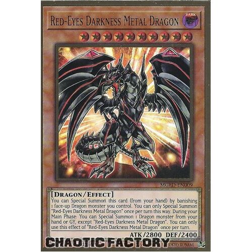MGED-EN009 Red-Eyes Darkness Metal Dragon Premium Gold Rare 1st Edition NM