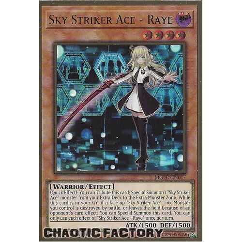 MGED-EN017 Sky Striker Ace - Raye Premium Gold Rare 1st Edition NM