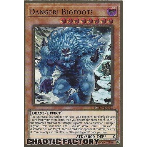 MGED-EN018 Danger! Bigfoot! (alternate art) Premium Gold Rare 1st Edition NM