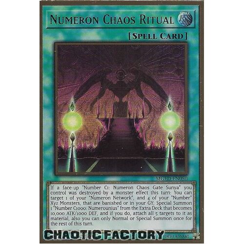MGED-EN050 Numeron Chaos Ritual Premium Gold Rare 1st Edition NM