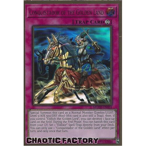 MGED-EN054 Conquistador of the Golden Land Premium Gold Rare 1st Edition NM