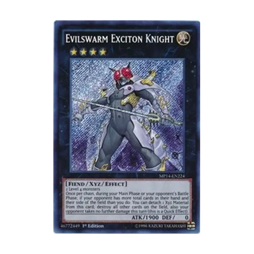 MP14-EN224 Evilswarm Exciton Knight Secret Rare 1st Edition NM
