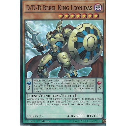 D/D/D Rebel King Leonidas - MP16-EN173 - Super Rare - 1st Edition NM