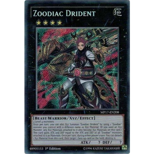 MP17-EN208 Zoodiac Drident Secret rare 1st Edition NM