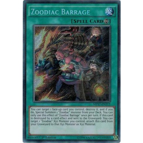 MP17-EN212 Zoodiac Barrage Secret rare 1st Edition NM