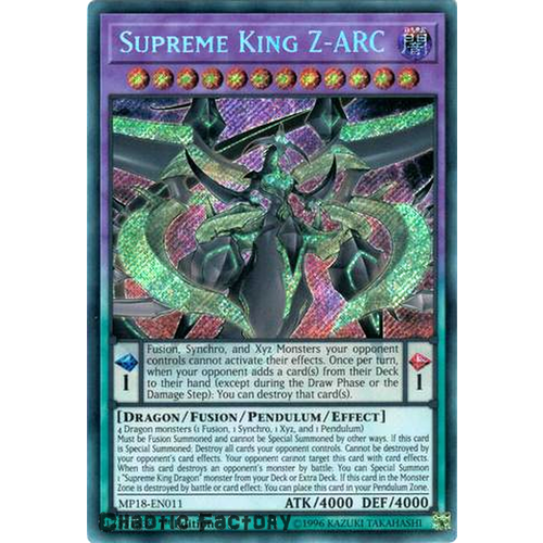MP18-EN011 Supreme King Z-Arc Secret Rare 1st Edition NM