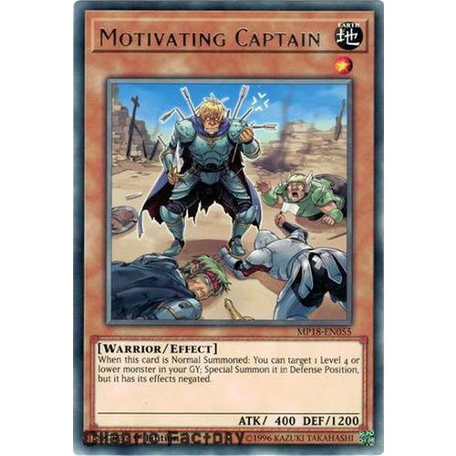 Yugioh MP18-EN055 Motivating Captain Rare 1st Edition NM