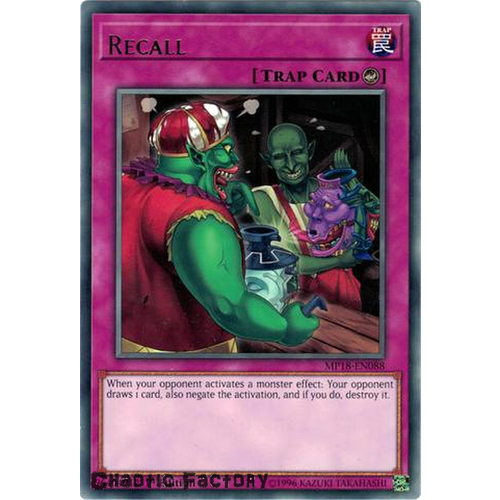 Yugioh MP18-EN088 Recall Rare 1st Edition NM