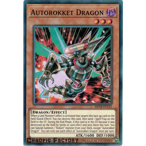 Yugioh MP18-EN111 Autorokket Dragon Super rare 1st Edition NM