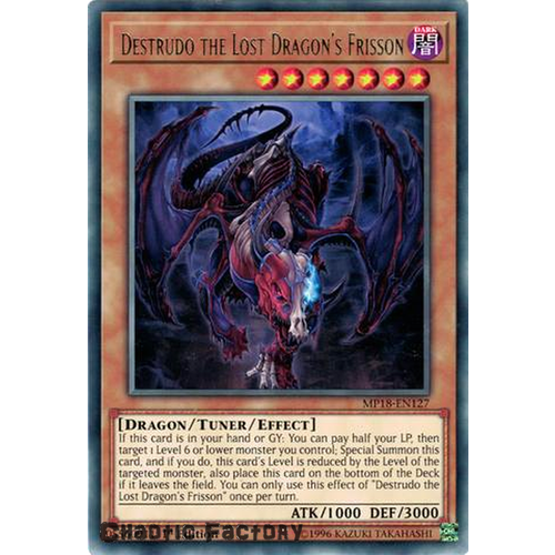 Yugioh MP18-EN127 Destrudo the Lost Dragon's Frisson Rare 1st Edition NM