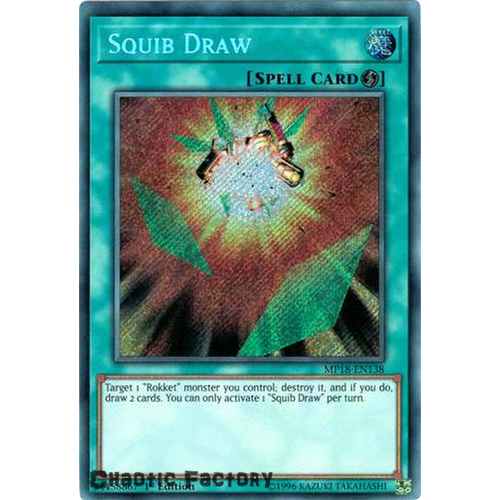 Yugioh MP18-EN138 Squib Draw Secret Rare 1st Edition NM