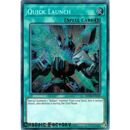 Yugioh MP18-EN139 Quick Launch Secret Rare 1st Edition NM