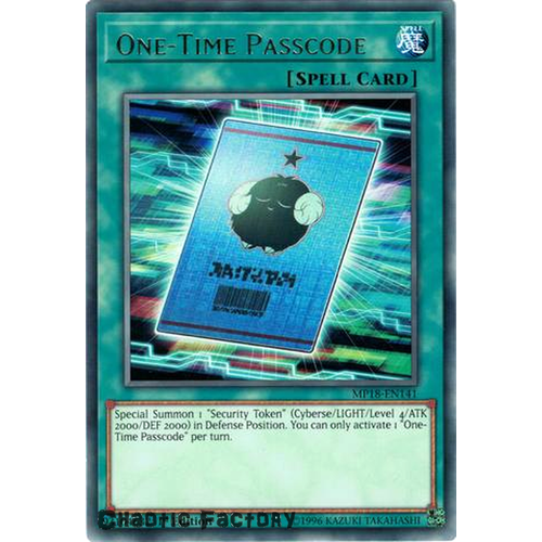 Yugioh MP18-EN141 One-Time Passcode Rare 1st Edition NM