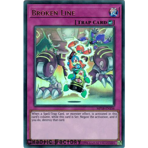 Yugioh MP18-EN156 Broken Line Ultra Rare 1st Edition NM