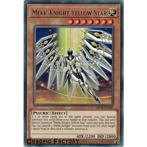 Yugioh MP18-EN180 Mekk-Knight Yellow Star Rare 1st Edition NM