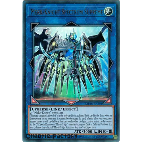 Yugioh MP18-EN201 Mekk-Knight Spectrum Supreme Ultra Rare 1st Edition NM