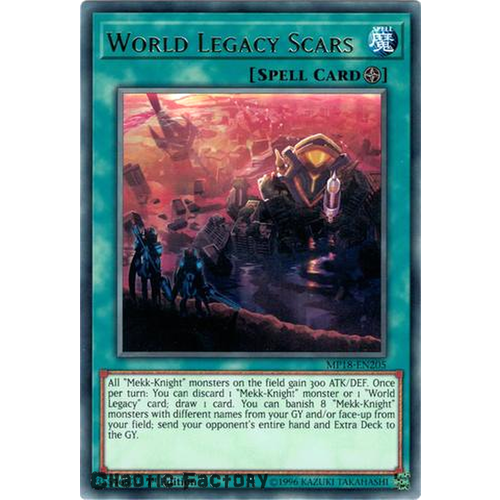 Yugioh MP18-EN205 World Legacy Scars Rare 1st Edition NM