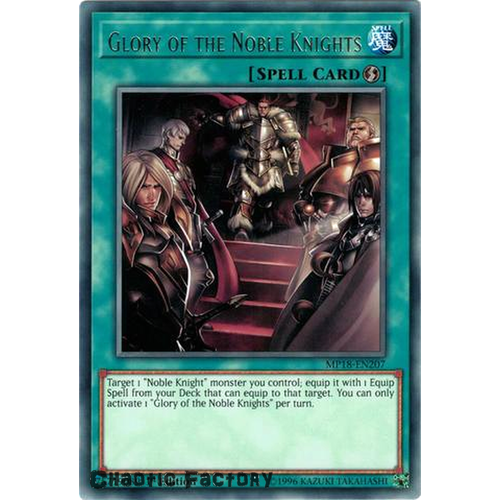 Yugioh MP18-EN207 Glory of the Noble Knights Rare 1st Edition NM