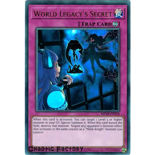 Yugioh MP18-EN218 World Legacy's Secret Ultra Rare 1st Edition NM