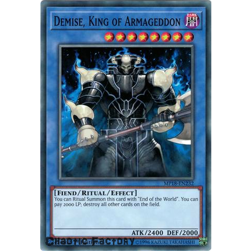 Yugioh MP18-EN232 Demise, King of Armageddon Common 1st Edition NM