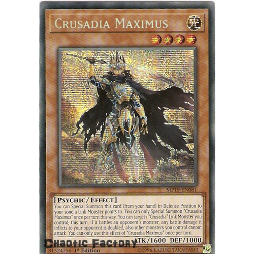 Yugioh MP19-EN081 Crusadia Maximus Prismatic Secret Rare  NM