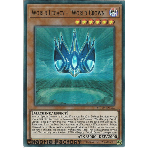 Yugioh MP19-EN082 World Legacy - World Crown Super Rare  NM