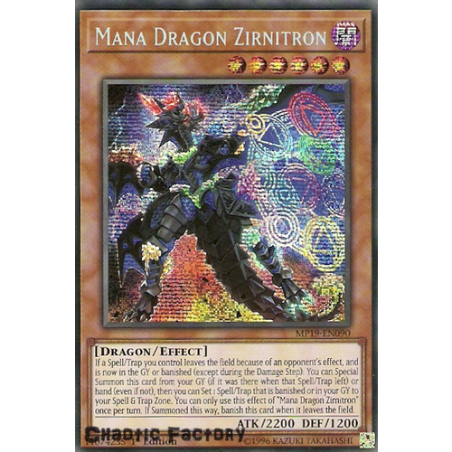 Yugioh MP19-EN090 Mana Dragon Zirnitron Prismatic Secret Rare  NM
