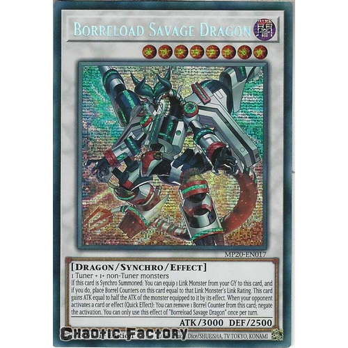 MP20-EN017 Borreload Savage Dragon Prismatic Secret Rare 1st Edition NM