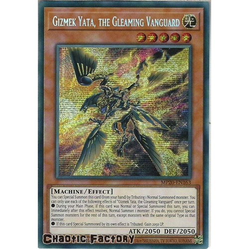 MP20-EN163 Gizmek Yata, the Gleaming Vanguard Prismatic Secret Rare 1st Edition NM