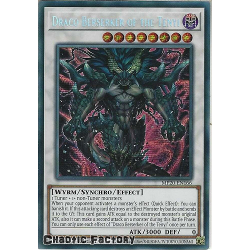 MP20-EN166 Draco Berserker of the Tenyi Prismatic Secret Rare 1st Edition NM