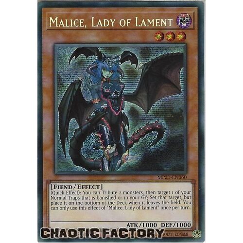 MP21-EN060 Malice, Lady of Lament Prismatic Secret Rare 1st Edition NM