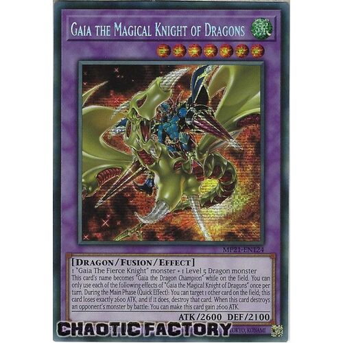 MP21-EN124 Gaia the Magical Knight of Dragons Prismatic Secret Rare 1st Edition NM