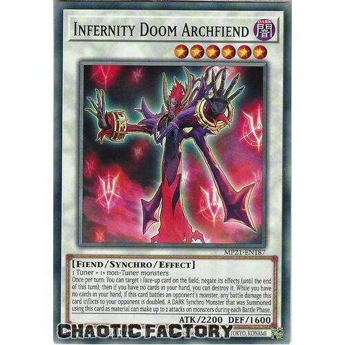 MP21-EN187 Infernity Doom Archfiend Common 1st Edition NM